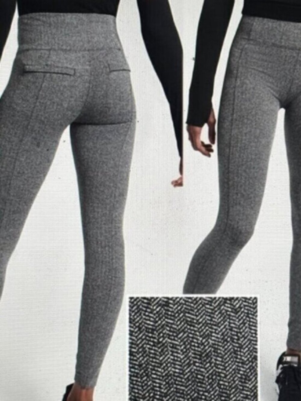 [New] Athleta (M) Delancey Tight Herringbone High Rise Zip Pocket Legging Pants